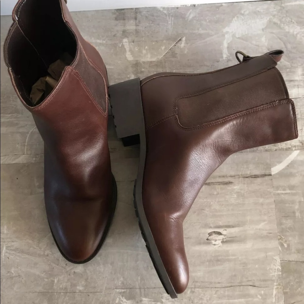 new Cole Haan Grand Os brown waterproof leather Chelsea ankle boot lug sole 9